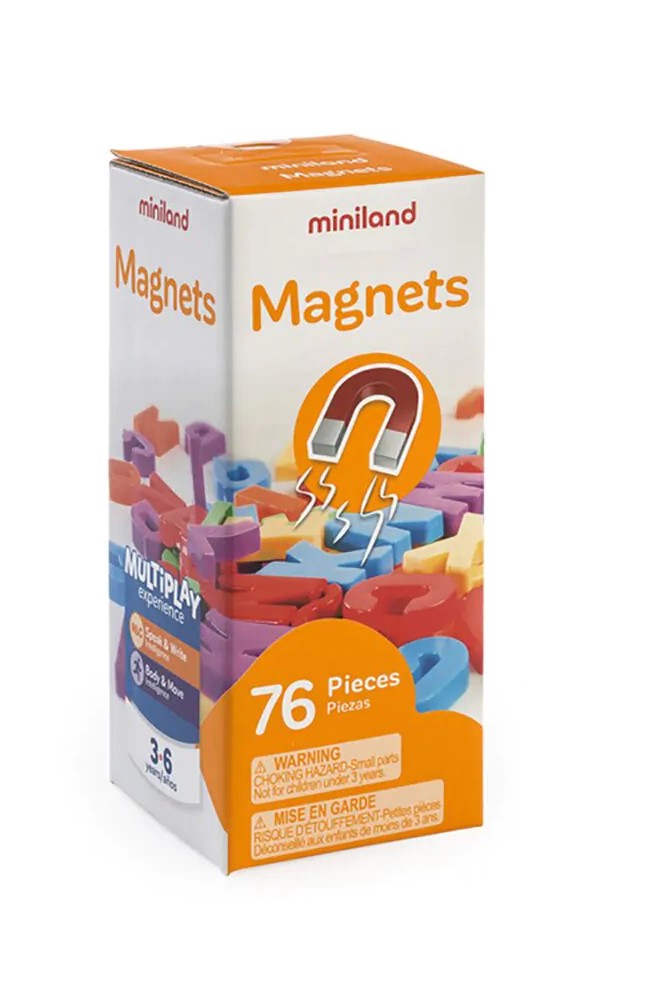 LETRAS MAYUSCULAS MAGNETICAS CAJA DE 76 PIEZAS DE 32MM MINILAND