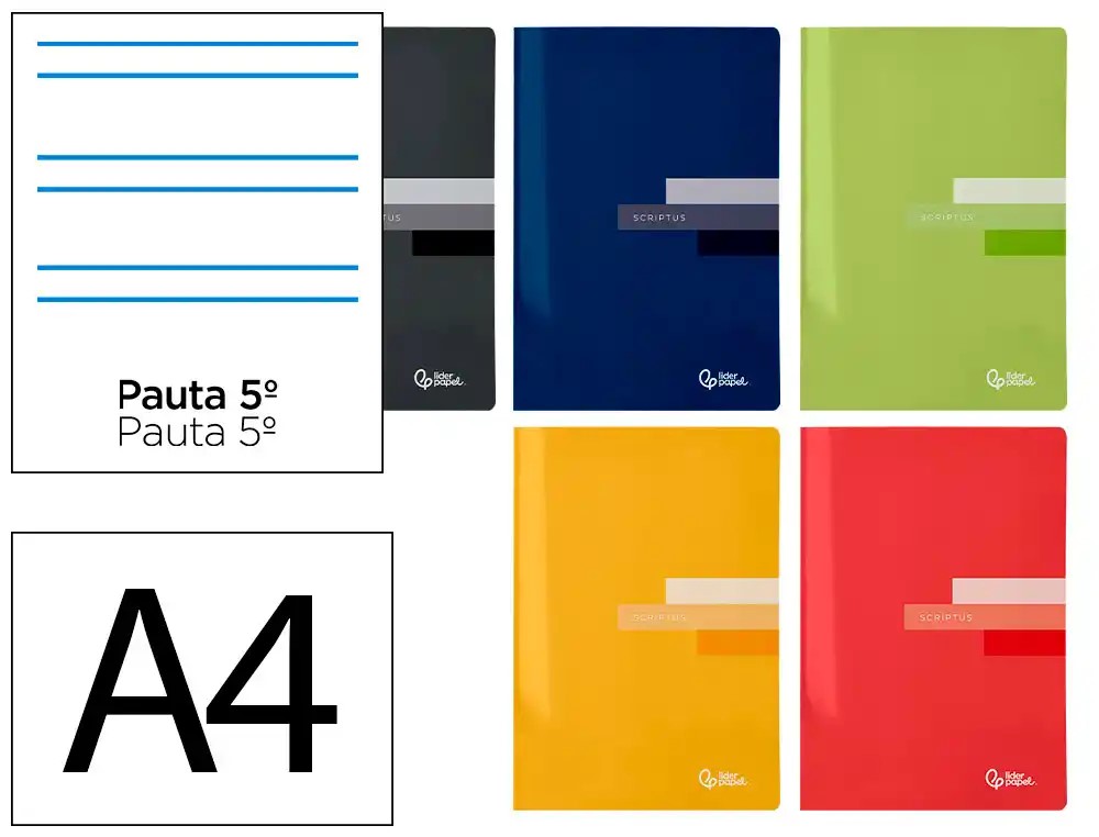 LIBRETA GRAPADA FOLIO A4 MONTESSORI 5MM  48 HOJAS LIDERPAPEL REF. 63828