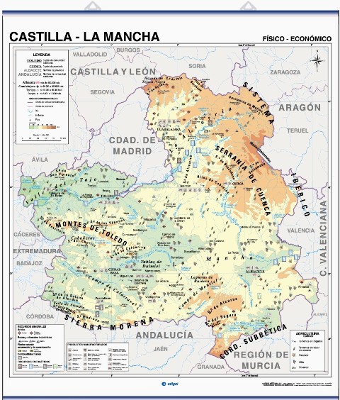 MAPA MURAL ANDALUCIA FISICO/POLITICO REF.1374