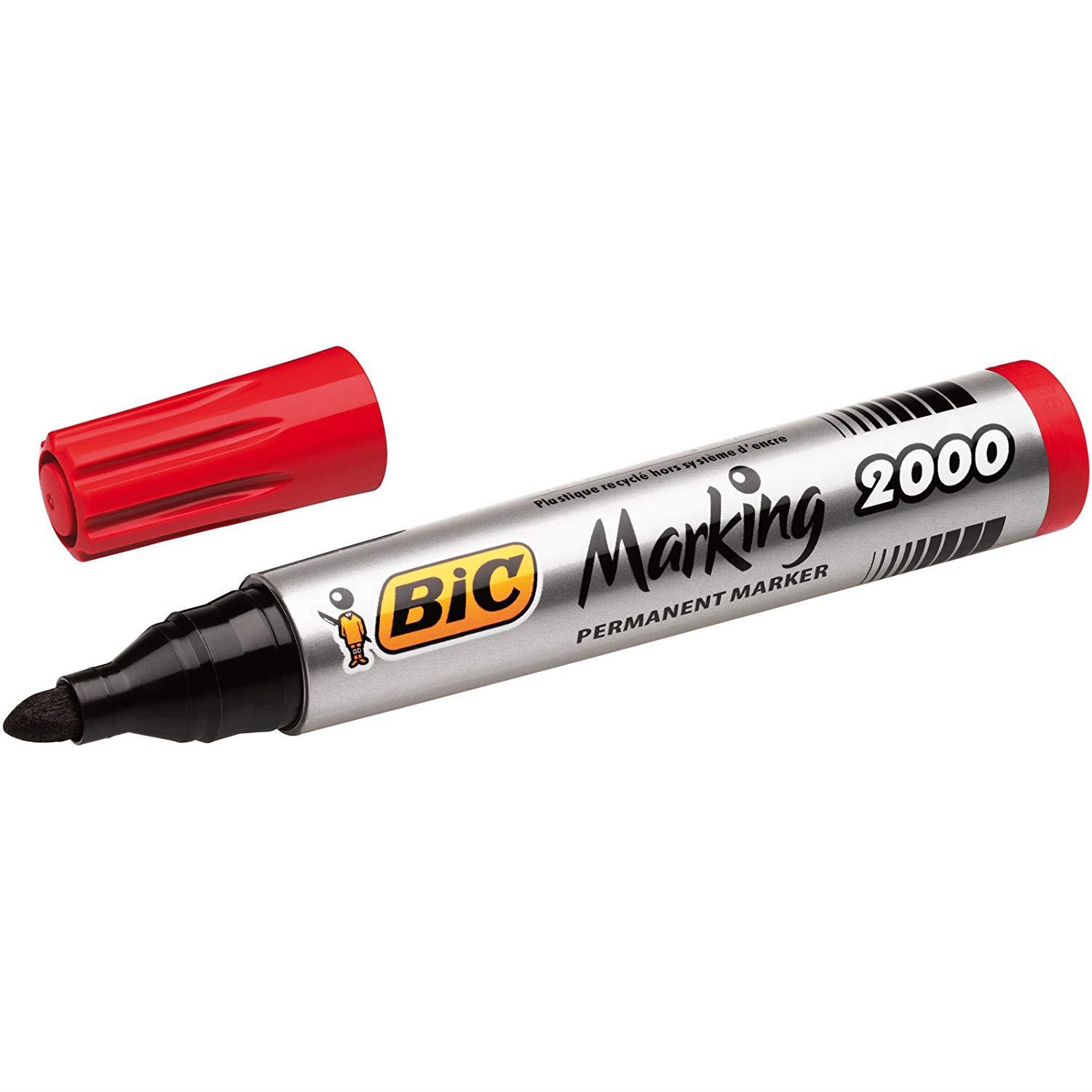 MARCADOR BIC 2000 PERMANENTE PUNTA REDONDA ROJO