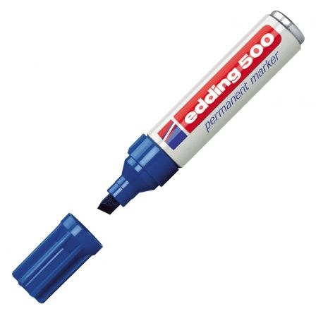 MARCADOR EDDING 500 PUNTA BISELADA  2-7MM AZUL 500-03