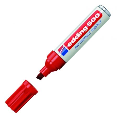 MARCADOR EDDING 500 PUNTA BISELADA 2-7MM ROJO 500-02