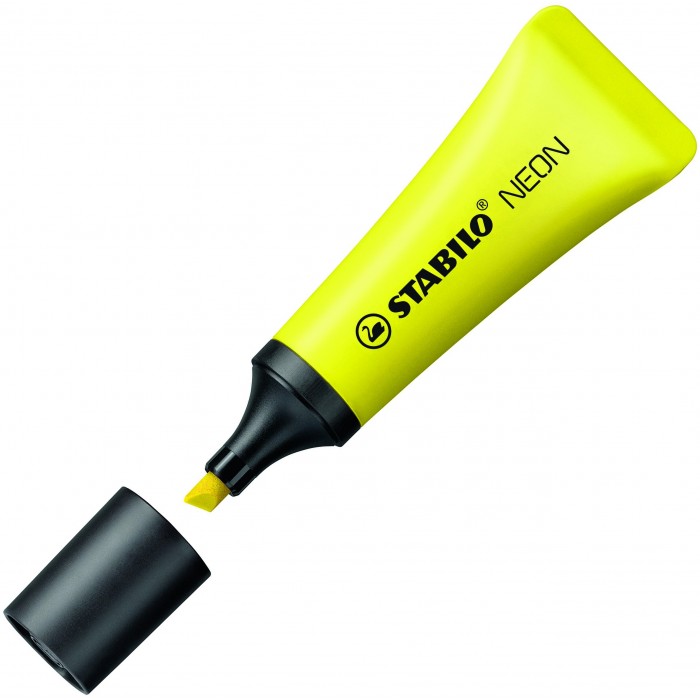 MARCADOR FLUORESCENTE STABILO NEON AMARILLO REF: 72/24