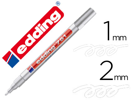 MARCADOR ROTULADOR EDDING PERMANENTE 1-2MM ***PLATA*** 751-54