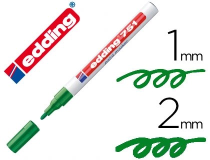 MARCADOR ROTULADOR EDDING PERMANENTE 1-2MM ***VERDE*** 751-04