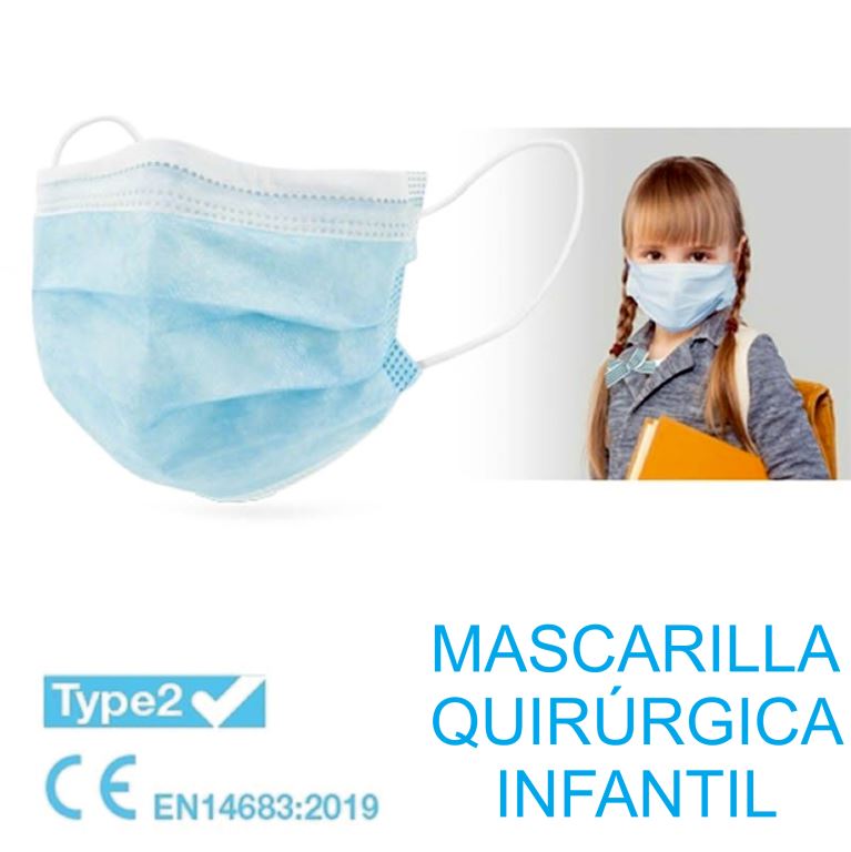 MASCARILLA QUIRURGICA INFANTILES  ****PARA NIÑ@S**** COLOR AZUL