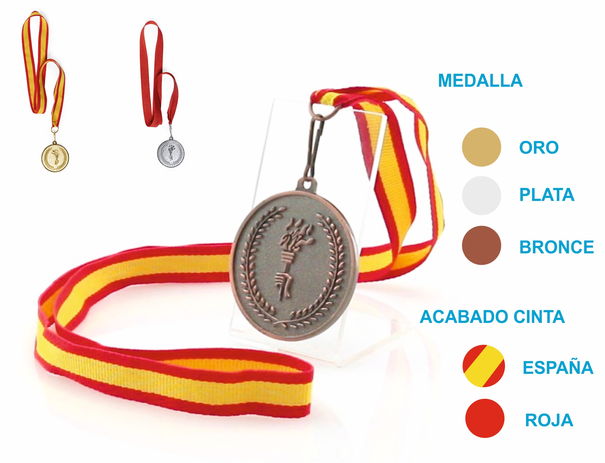 MEDALLA DEPORTE ***BRONCE*** CINTA DE 50CM Y MEDALLA 5CM DIAMETRO