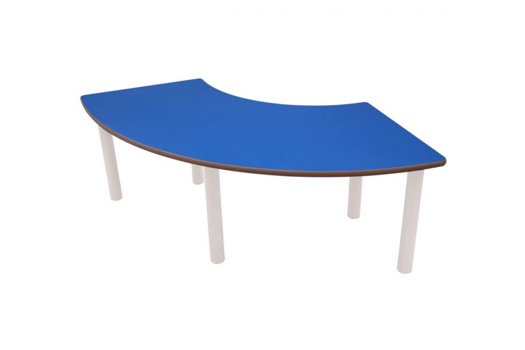 MESA ADULTO 1/4 ARO PATAS METAL 100XR100CM