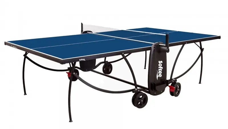 MESA DE TENIS **INTERIOR** DE FACIL APERTURA Y SEGURIDAD INTEGRAL CON RUEDAS PARA SU FACIL TRANSPORTE