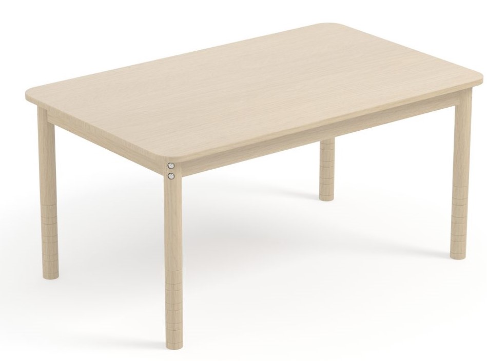 MESA MADERA INFANTIL  COLOR TABLERO HAYA Y PATAS HAYA DE 120X74CM