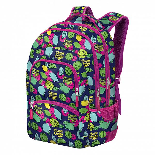 MOCHILA 4 COMPARTIMENTOS CHUPA CHUPS LEMON DE 345X460X190MM APTA PARA CARROS