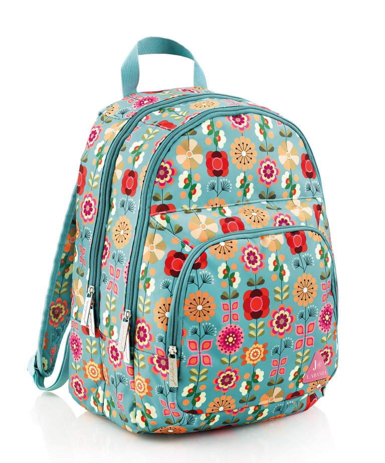 MOCHILA GRANDE TRIPLE FLORAL JL