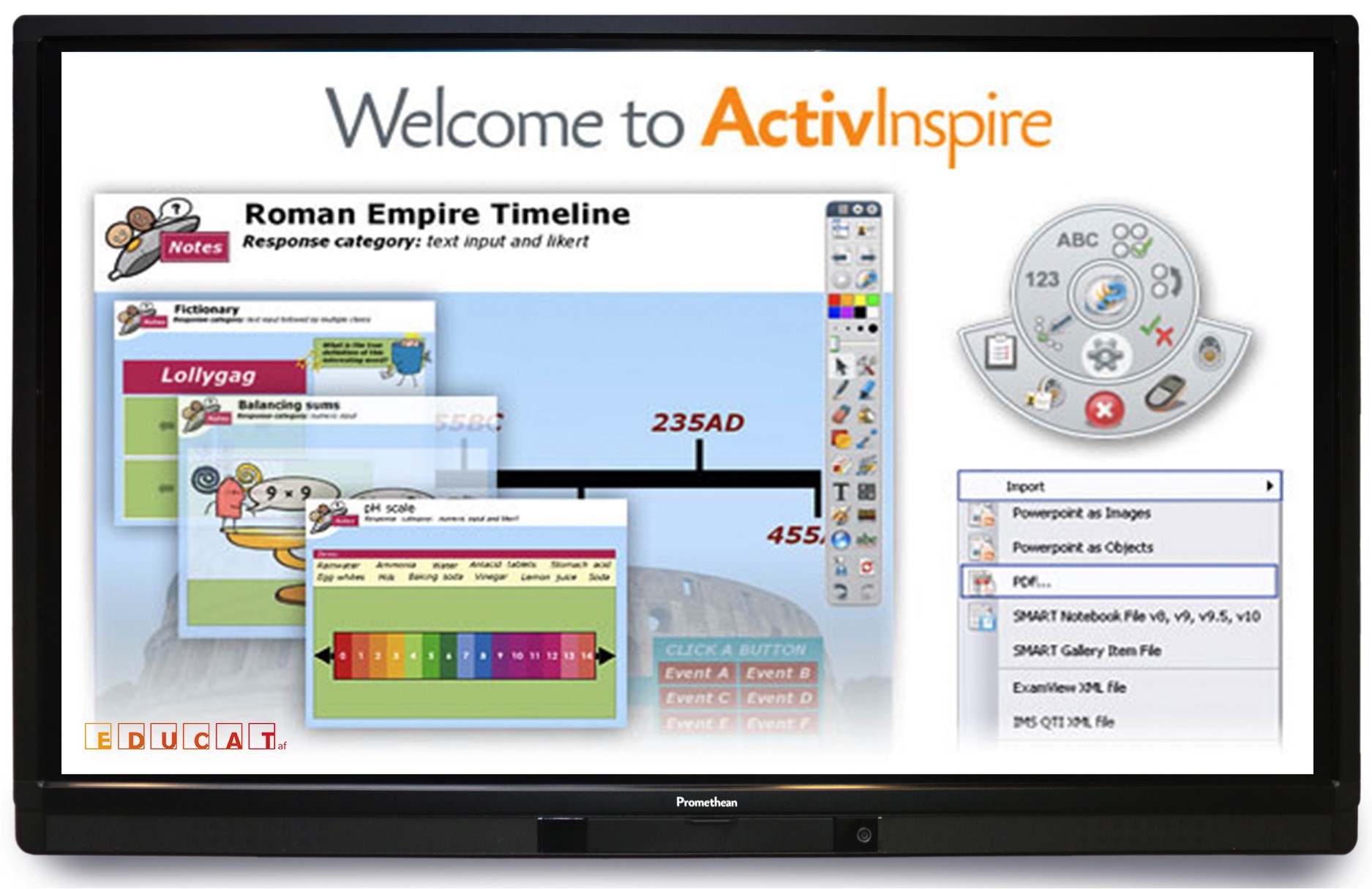 MONITOR PANTALLA INTERACTIVA TACTIL ACTIVPANEL V7 NICKEL PROMETHEAN 65" * CON ANDROID * CONEXIONES USB - HDMI - OPS - VGA - AUDIO -  REF: 4705867