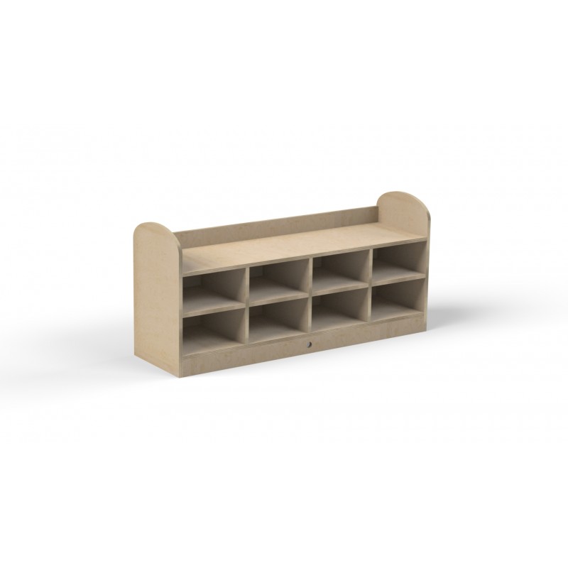 MUEBLE BAJO 8 CASILLAS MDF BLANCO 139X40X65CM