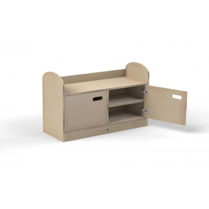 MUEBLE BAJO ESTANTERIA 4 CASILLAS MDF BLANCO 104X40X65CM