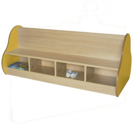 MUEBLE BANCO DOBLE 8 PLAZAS 8 CASILLAS HAYA 138X54X66CM