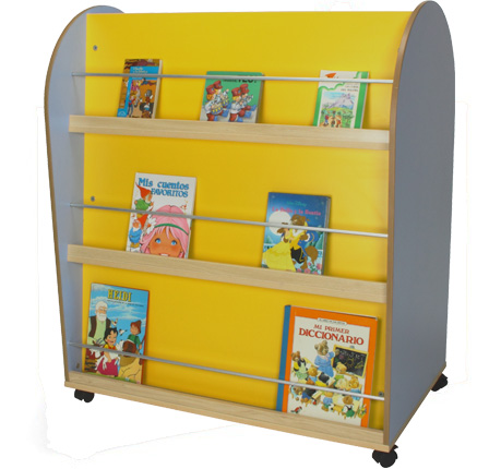 MUEBLE EXPOSITOR LIBROS OVALADO HAYA **CUBETAS INCLUIDAS** 103X60X120CM