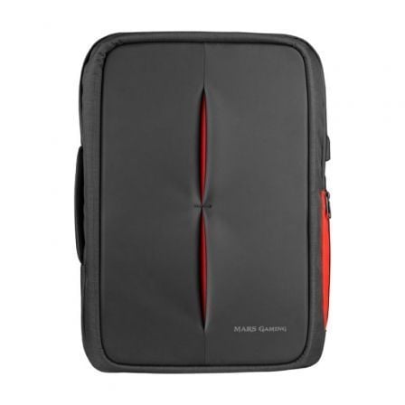 Mochila Mars Gaming MB2 para Portátil hasta 17"/ Puerto USB/ Antirrobo/ Impermeable