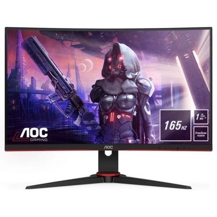 Monitor Gaming Curvo AOC C24G2AE 23.6"/ Full HD/ 1ms/ 165Hz/ VA/ Multimedia/ Negro