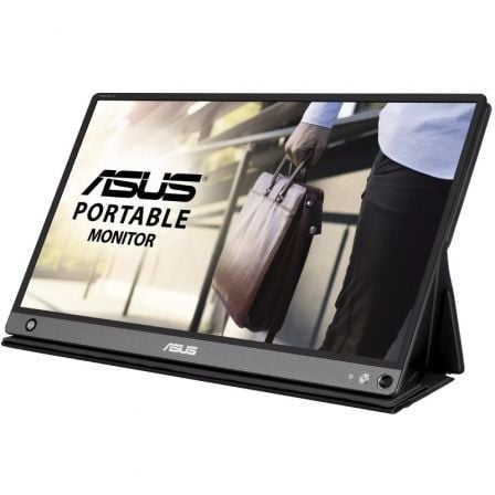 Monitor Portátil Asus ZenScreen Go MB16AHP 15.6"/ Full HD/ Multimedia/ Plata y Negro