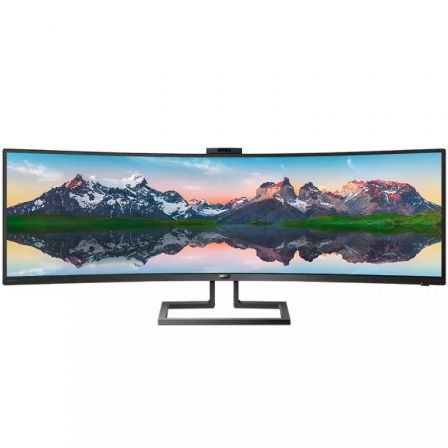 Monitor Profesional Ultrapanorámico Curvo Philips 499P9H 48.8"/ Dual QHD/ Webcam/ Multimedia/ Negro