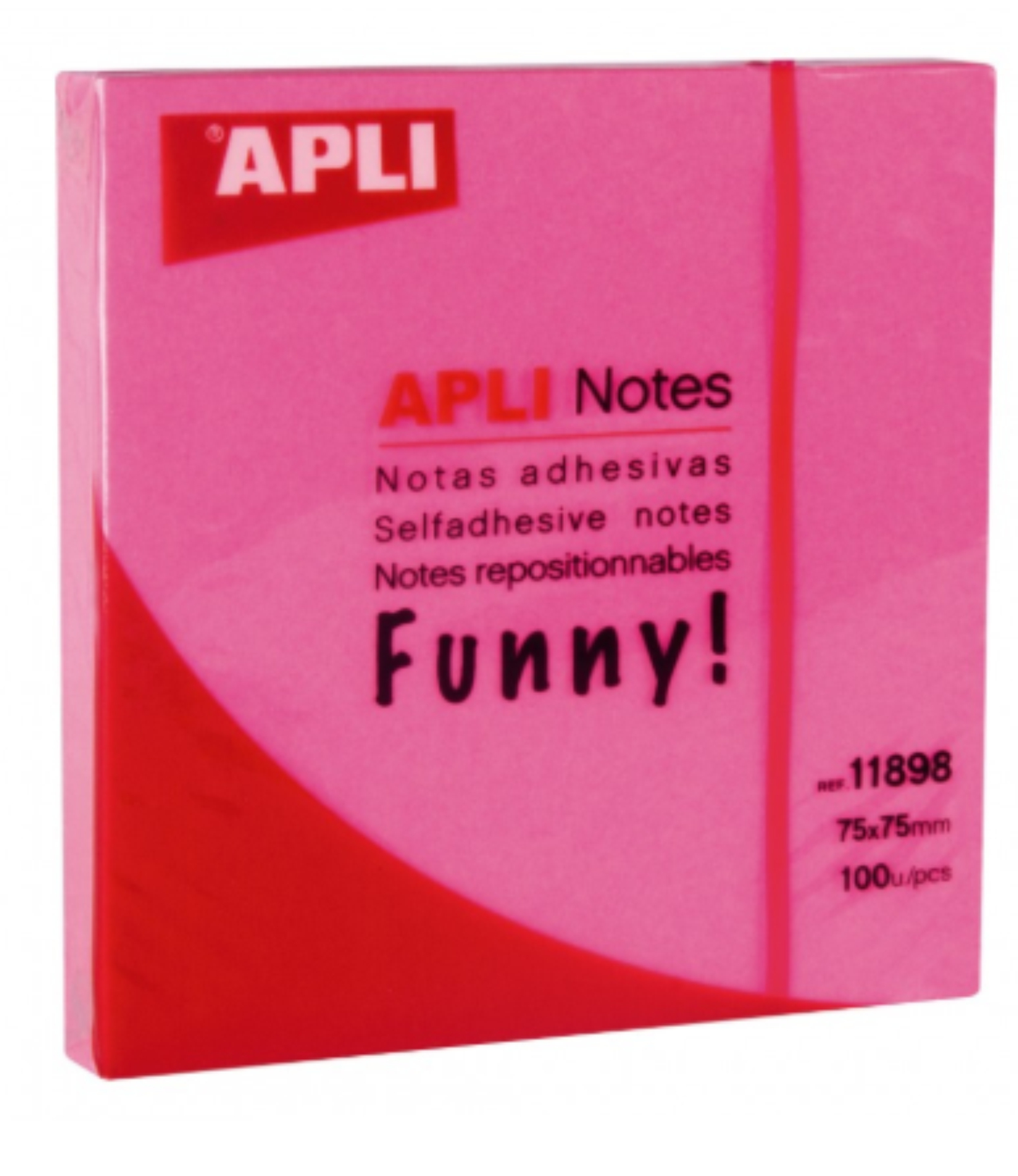 NOTAS ADHESIVAS 76X76MM ***COLOR ROSA*** PAQUETE 100 HOJAS APLI