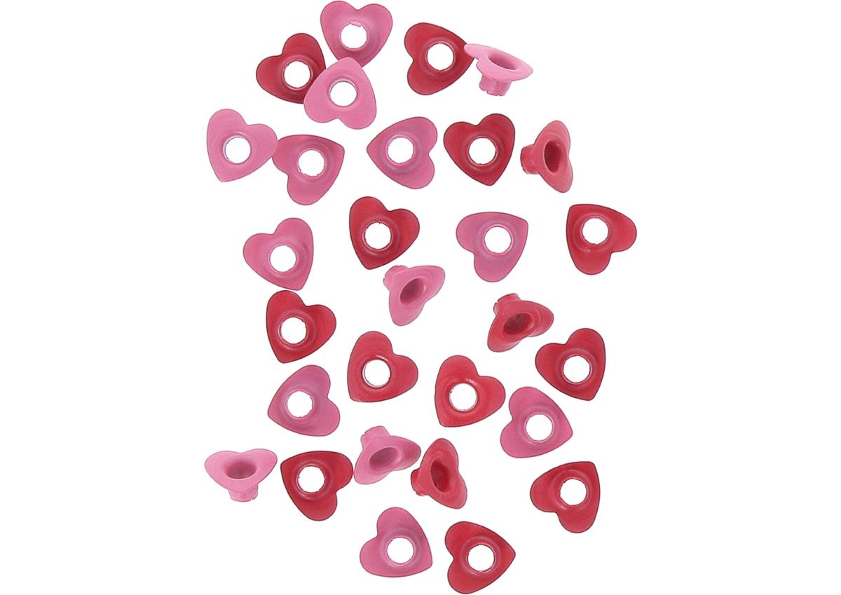 OJALES ALUMINO FORMA CORAZON COLORES SURTIDOS SET 30 OJALES
