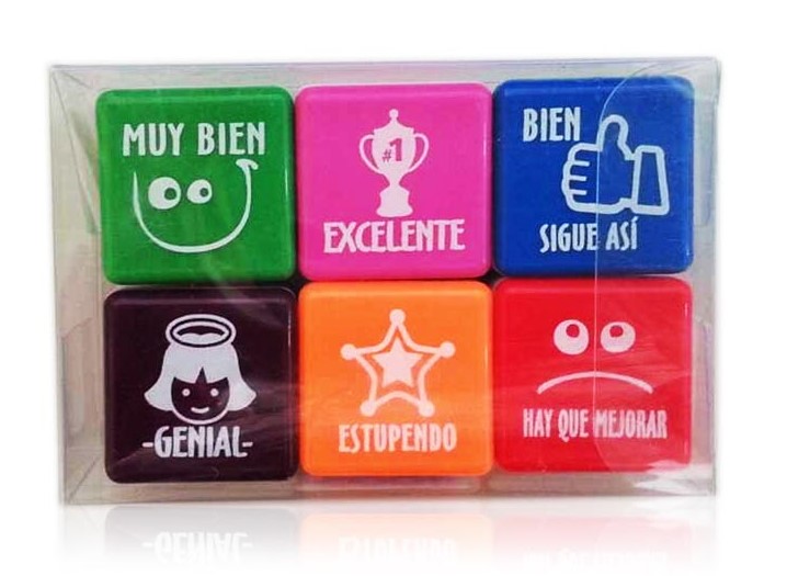 PACK 6 SELLOS MOTIVACION EN ***ESPAÑOL*** 25X25MM  REF: F- YFR-0610