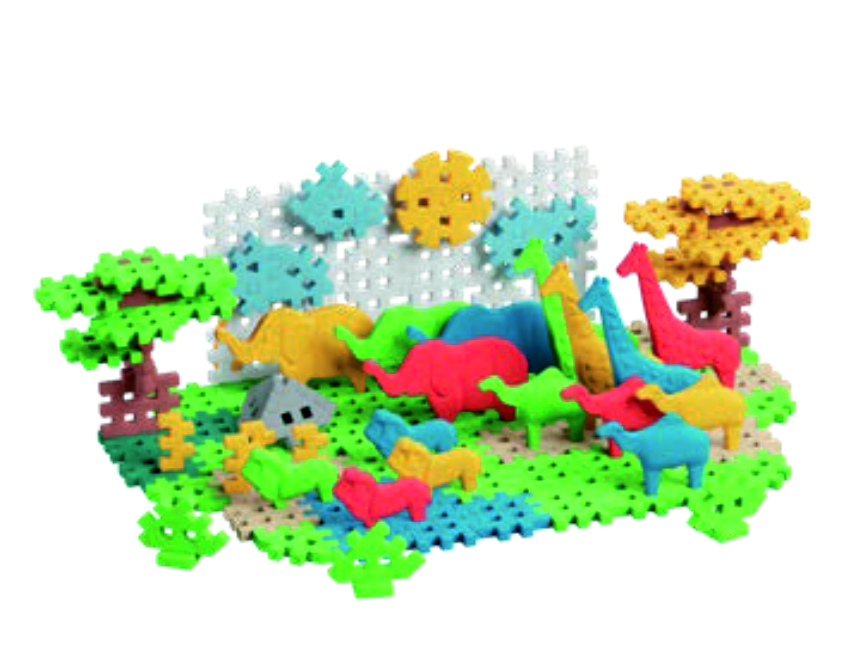 PACK CONSTRUCCION ANIMALES SAFARI 50 PIEZAS