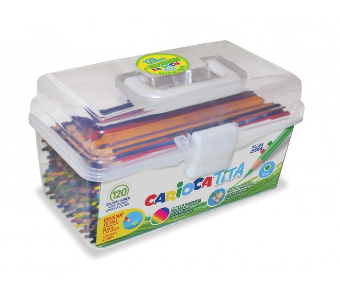 PACK LAPICES CARIOCA ESTUCHE DE PLASTICO DE 120 LAPICES DE COLORES SURTIDOS REF: 42800
