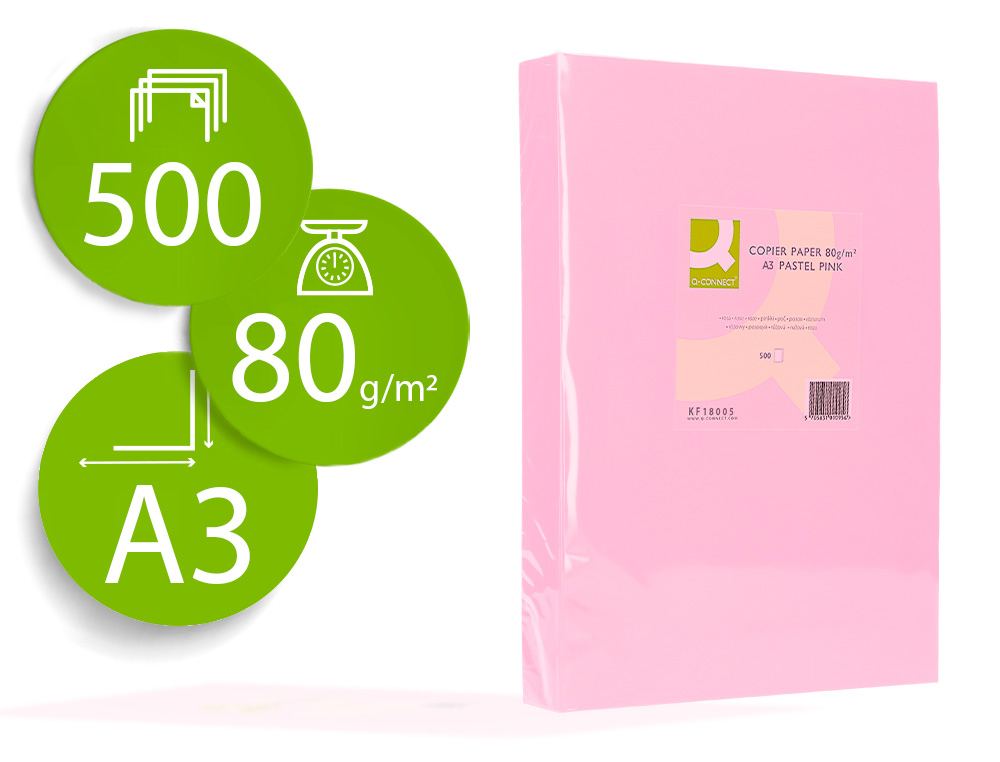 PAPEL COLOR A3 ROSA PAQ. 500 HOJAS