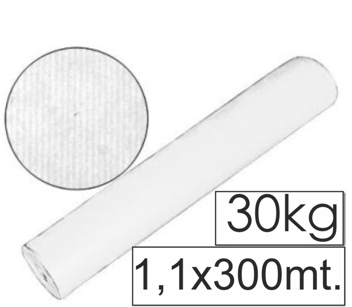 PAPEL EMBALAR BLANCO 1.10CM X ***30KG*** 300 METROS CALIDAD EXTRA 300M