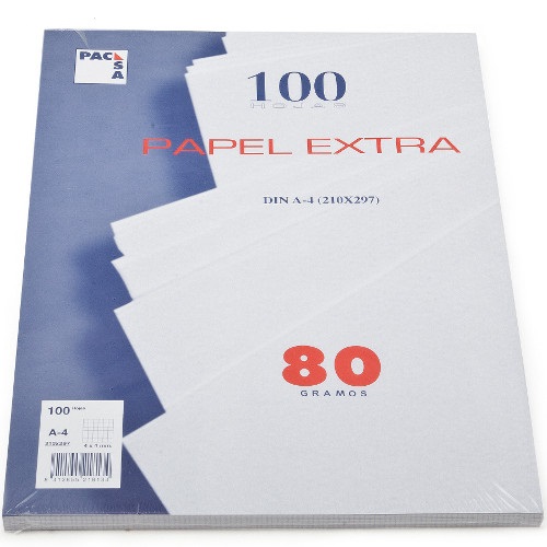 PAPEL FOTOCOPIADORA 100 HOJAS A4  80G LISO TAURO REF: 21811 / 1022/100-A4-G