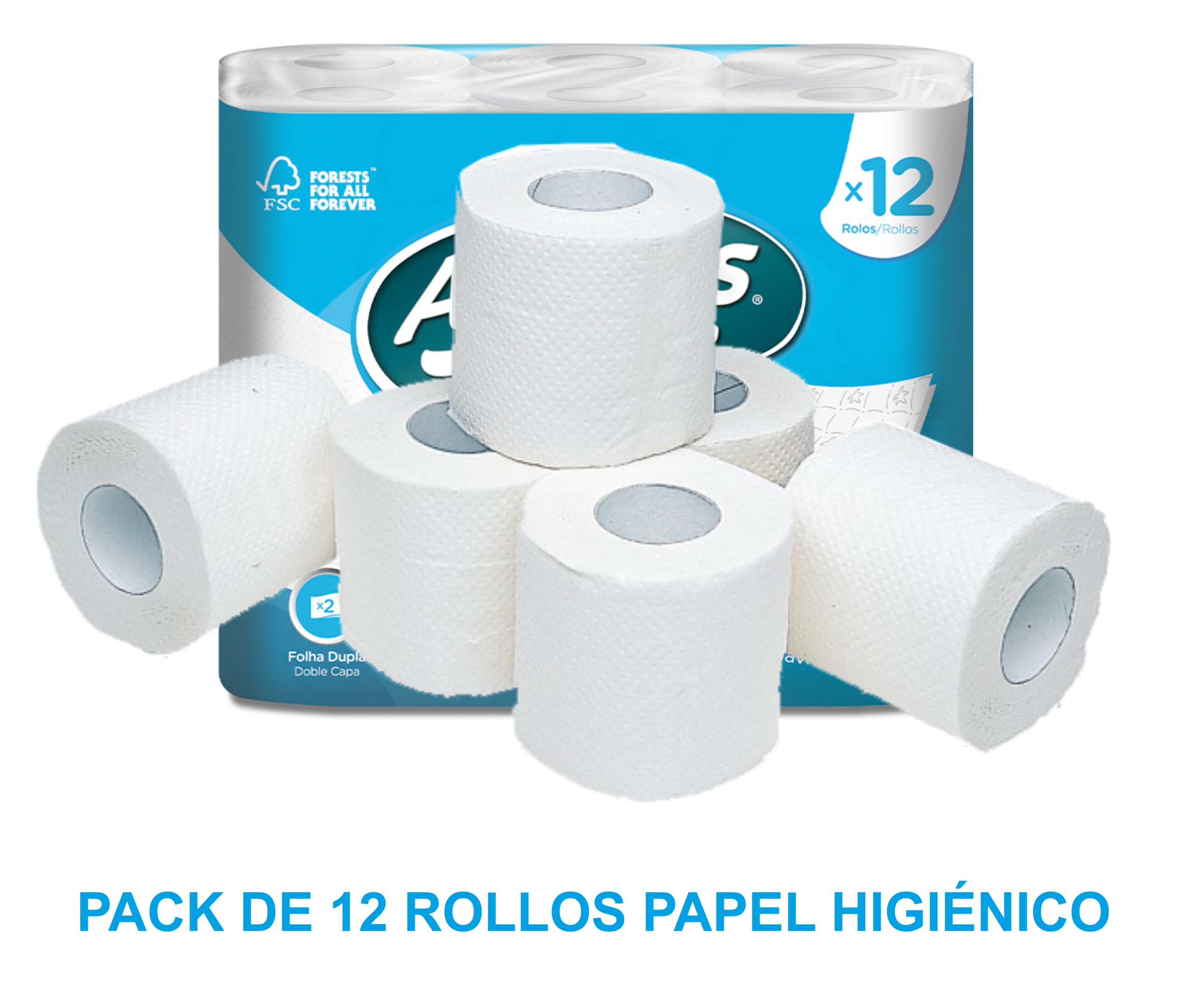 PAPEL HIGIENICO DOSMESTICO ****PAQUETE SUELTO 12 UDS*** REF. 010122112