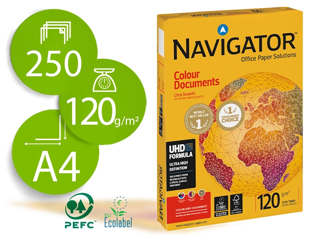 PAPEL NAVIGATOR DINA A4 ***120GR*** PAQUETE 250 HOJAS