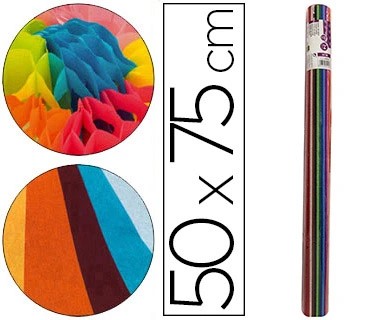 PAPEL SEDA ***12 COLORES SURTIDOS ROLLO DE 24 HOJAS*** REF: 62909