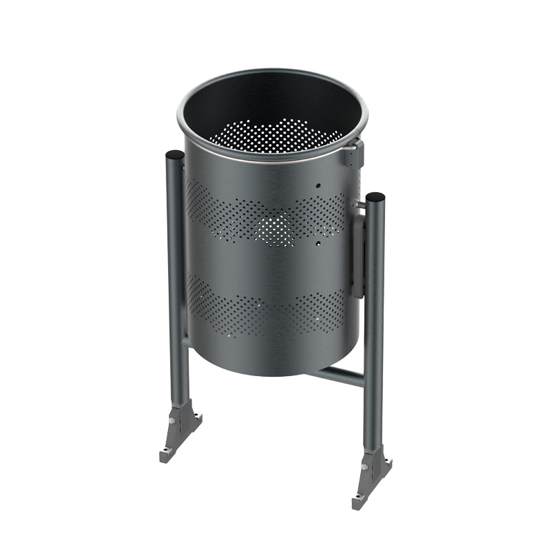 PAPELERA METALICA TIPO ABATIBLE CON TOPE SEGURIDAD ANTI VOLTEO CAPACIDAD 60 LITROS *CENICERO OPCIONAL*
