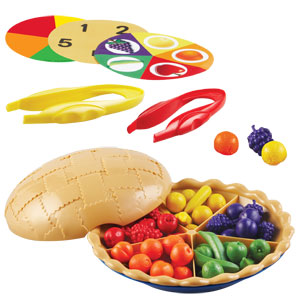 PASTEL CLASIFICADOR CONTIENE 60 FRUTAS DE GOMA (7 FRUTAS EN 5 COLORES) Y 2 PINZAS JUMBO REF: XLR-LER6216 / 765023062168