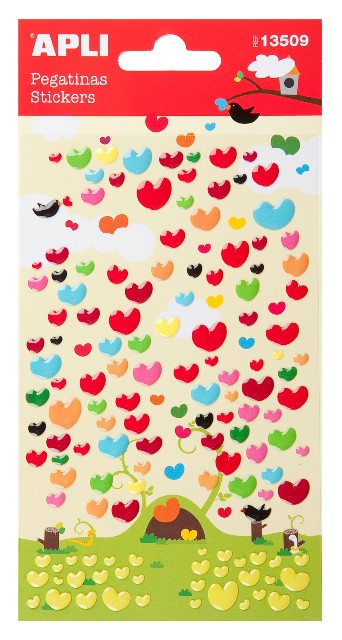 PEGATINAS CORAZON COLOR APLI REF. 13509 ***DESCATALOGADO****