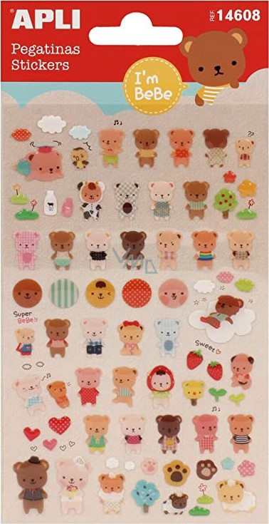 PEGATINAS STICKERS DECORATIVAS OSOS APLI REF: 14608  ***DESCATALOGADO***