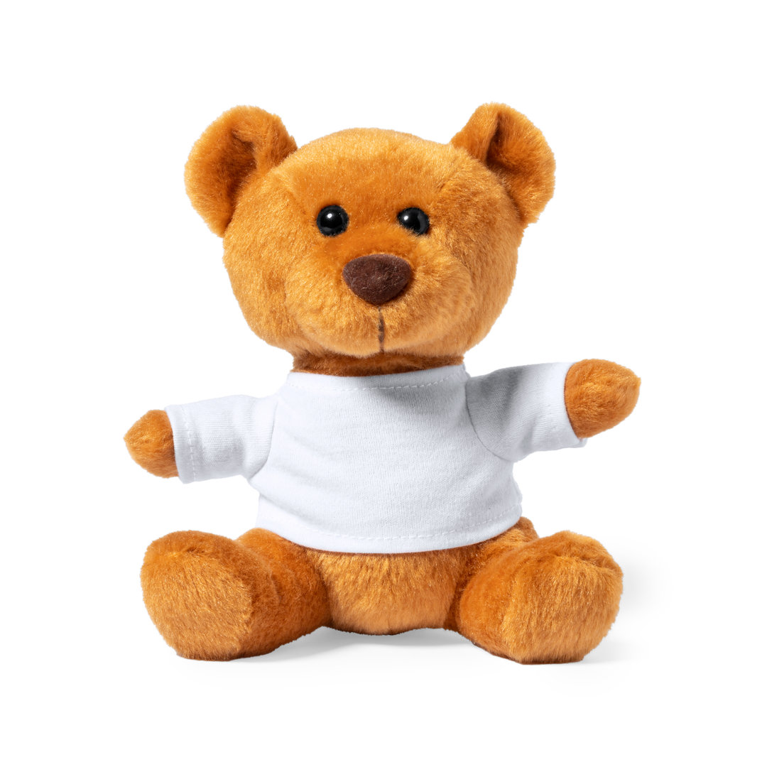 PELUCHE OSO PEQUEÑO CON CAMISETA PARA DECORAR DIMENSIONES: 16X16X12CM