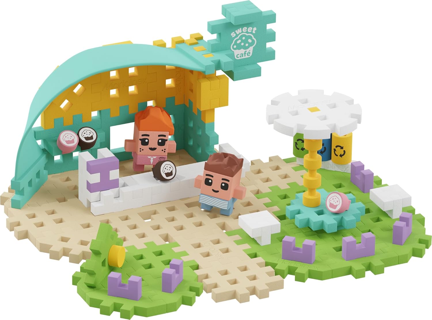 PIEZAS CONSTRUCCION MINI WAFFLE CITY CAFE 80 PIEZAS