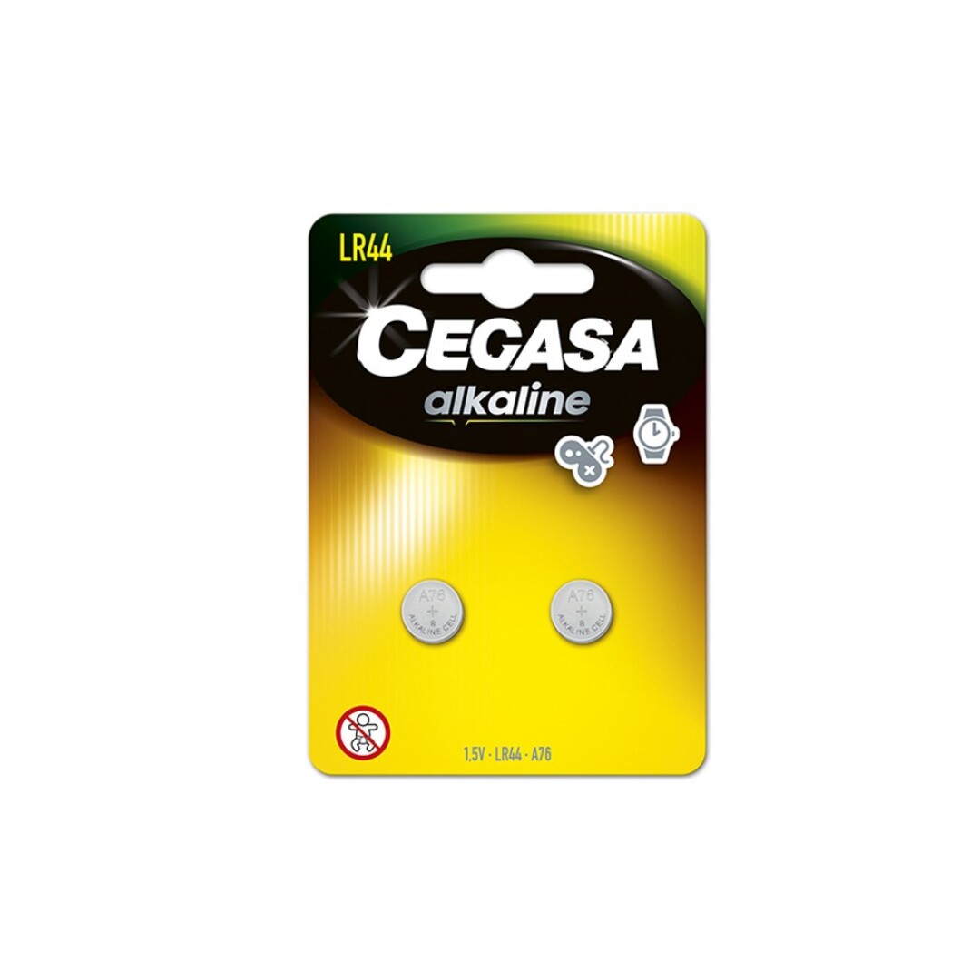 PILAS BOTON CEGASA ALCALINA MOD. LR44 PACK DE 2 UNIDADES REF. 324342