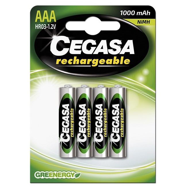 PILAS RECARGABLES AAA CEGASA PACK 4 UDS. REF.