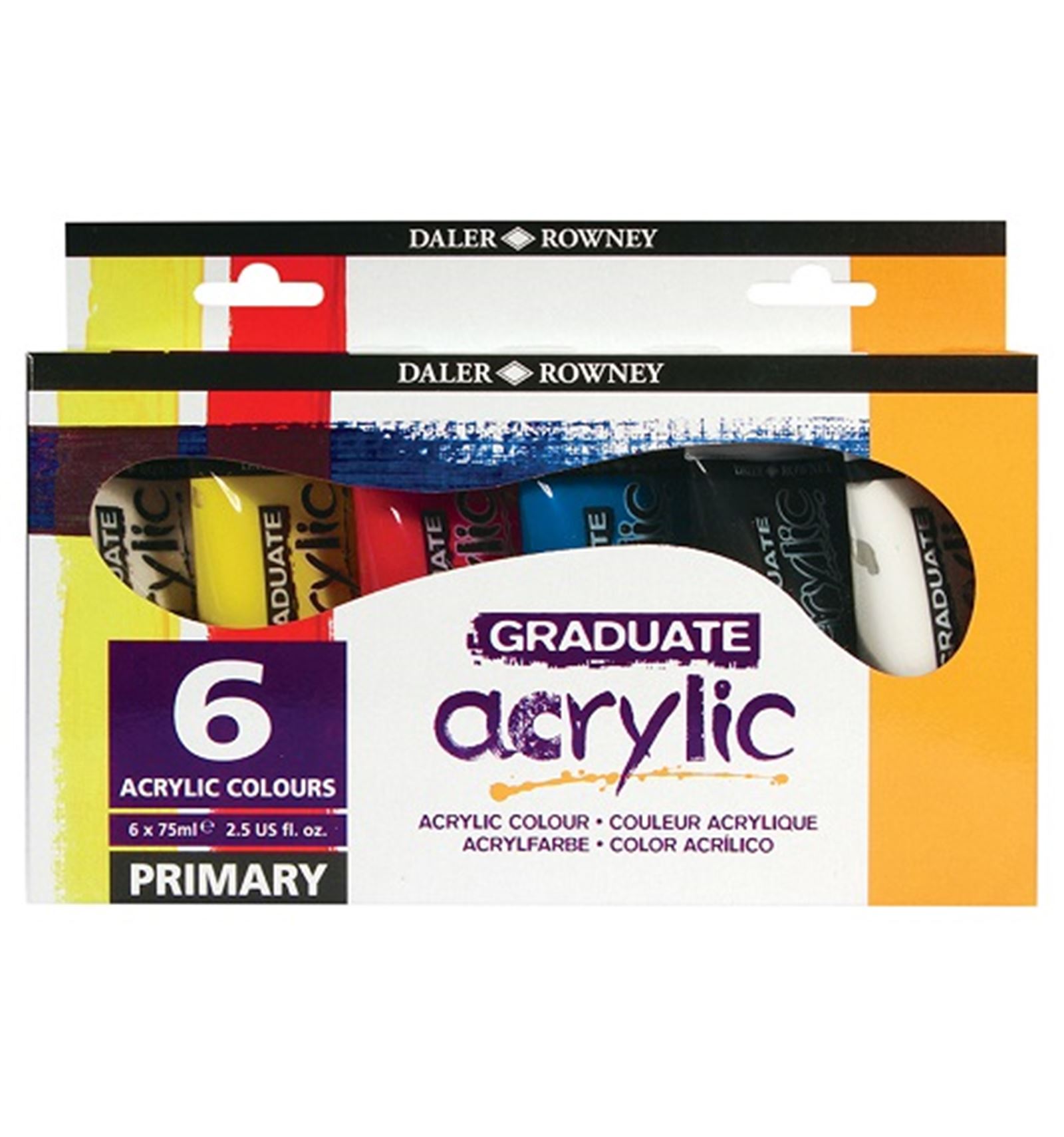 PINTURA ACRILICA GRADUATE ***SET DE 6 COLORES PRIMARIOS DE 75ML POR COLOR*** REF: D123900026