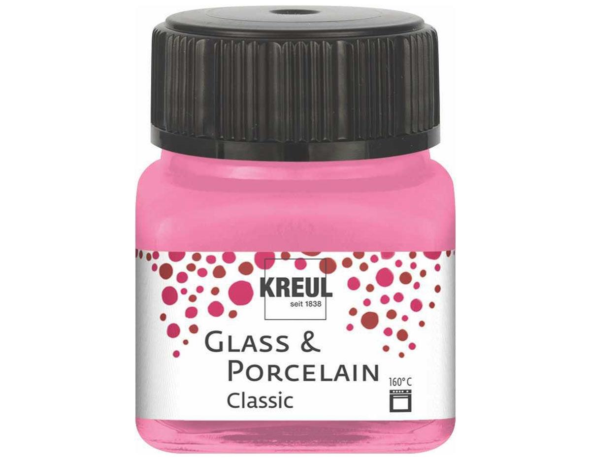 PINTURA VIDRIO Y PORCELANA ***ROSA*** 20ML RESISTENTE AL LAVAVAJILLAS / A BASE DE AGUA / USO ESCOLAR