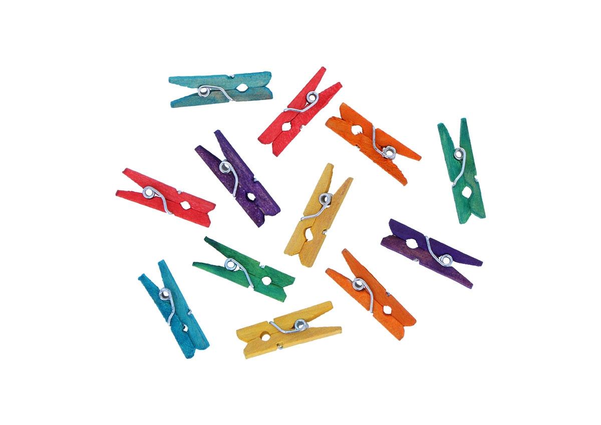 PINZAS MADERA MINI COLORES SURTIDOS 45 UDS 25X3MM REF: 99610