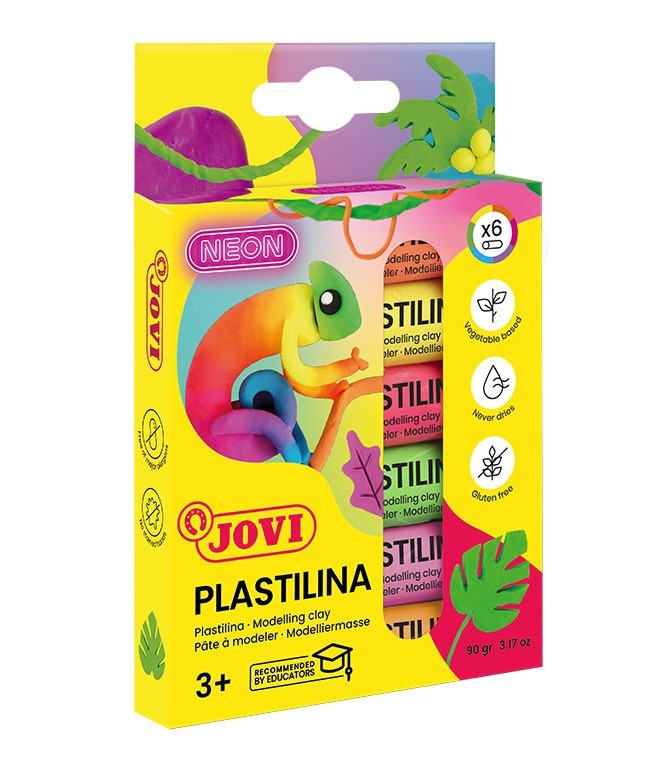PLASTILINA ESTUCHES 6 BARRAS 15G COLORES ***SURTIDOS COLORES NEON*** REF. 90/6F