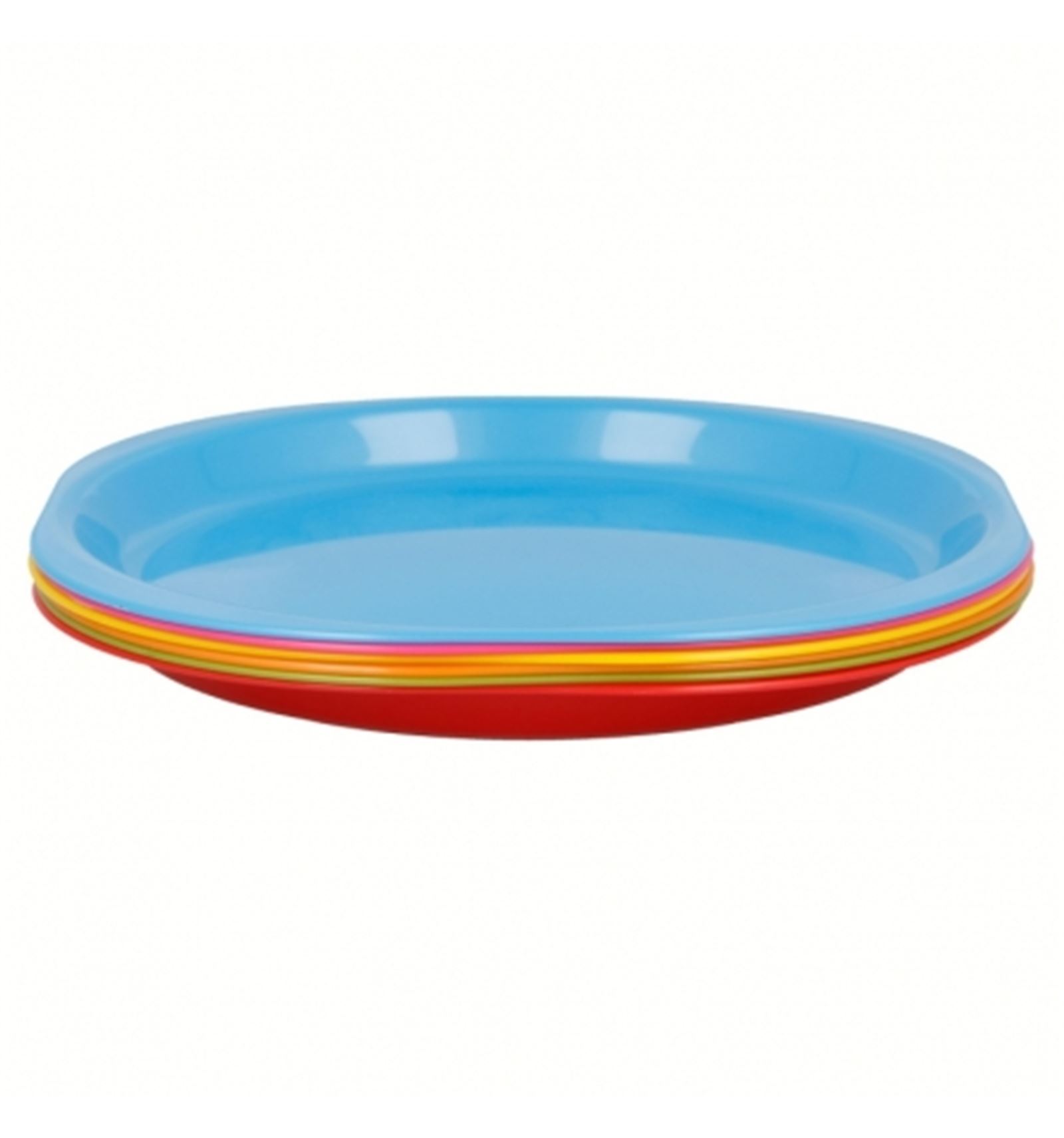 PLATO POLIPROPILENO DE 195MM  ***PACK DE 6 PLATOS*** COLORES SURTIDOS APTOS PARA ALIMENTACION / LAVAVAJILLAS / MICROONDAS