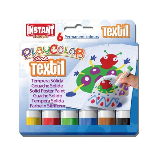 PLAYCOLOR  TEXTIL 10G ESTUCHE 6 COLORES REF: 10401